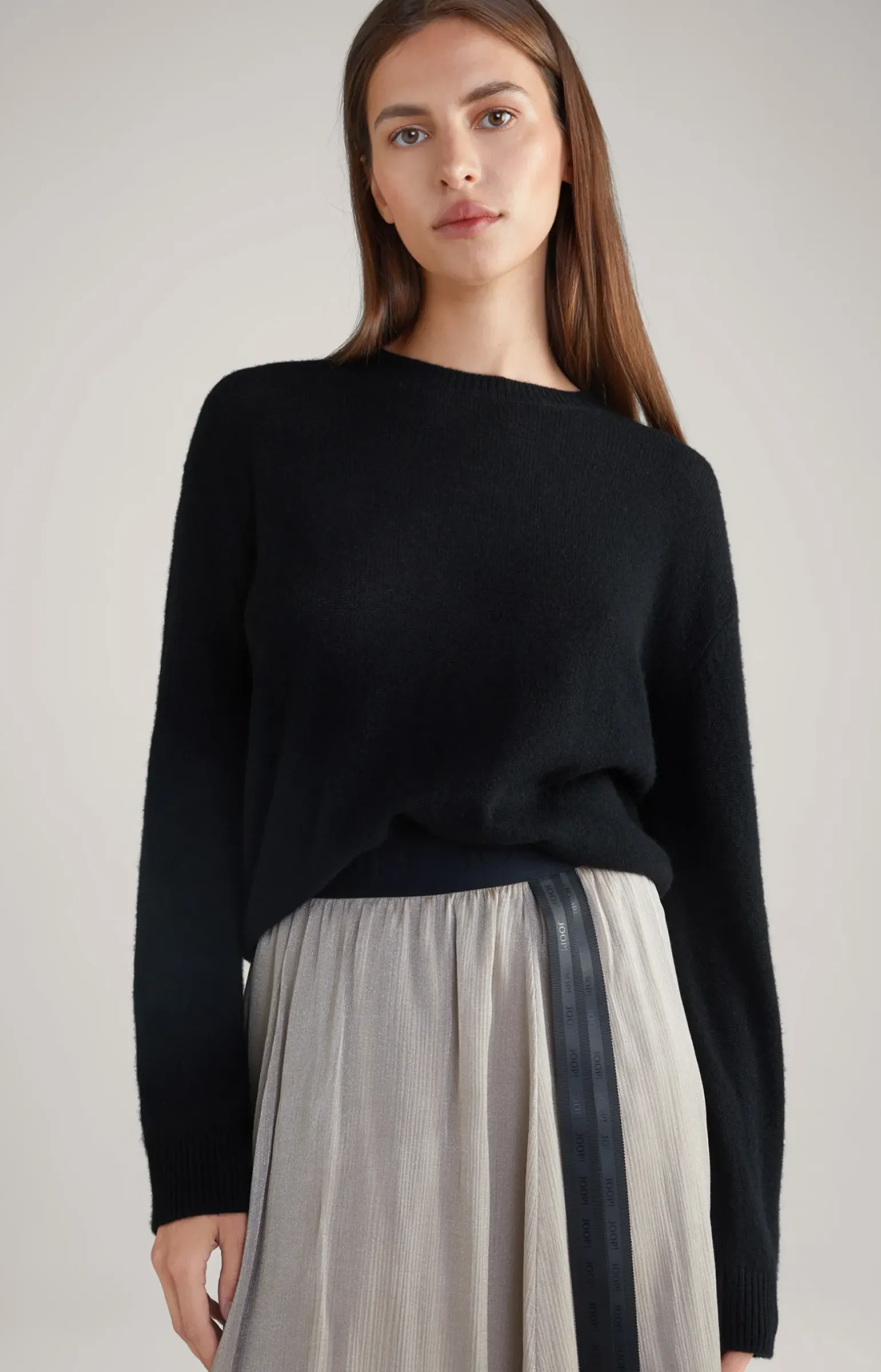 Cashmere-Strickpullover in Schwarz