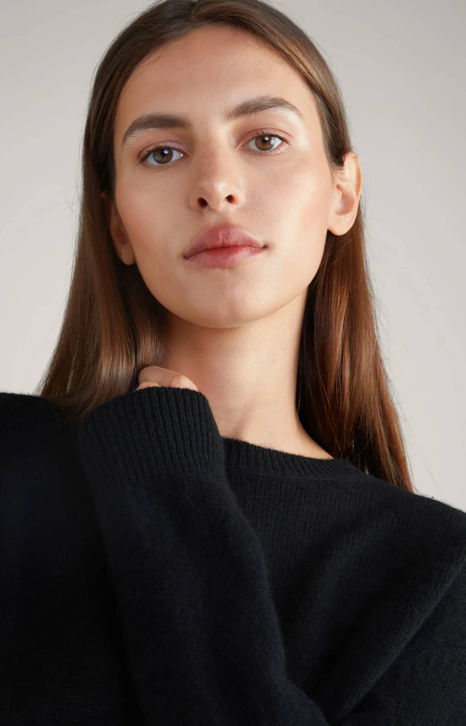 Cashmere-Strickpullover in Schwarz