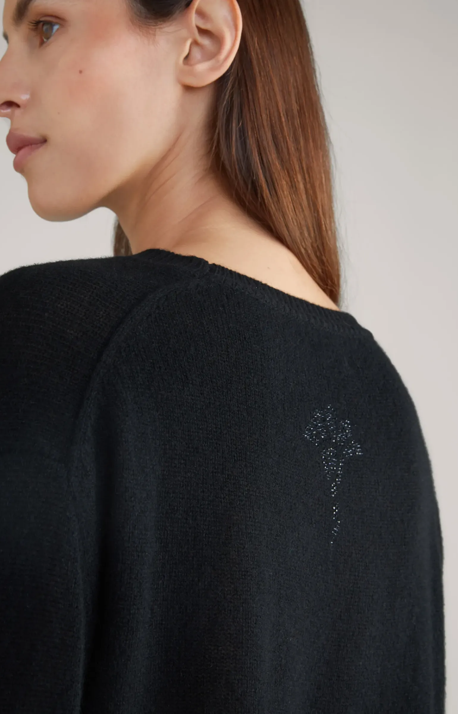 Cashmere-Strickpullover in Schwarz