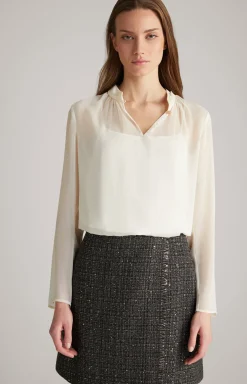 Chiffon-Bluse in Creme