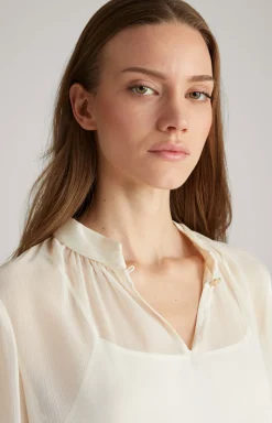 Chiffon-Bluse in Creme