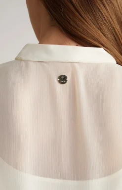 Chiffon-Bluse in Creme