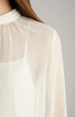 Chiffon-Bluse in Creme