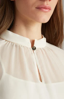 Chiffon-Bluse in Creme