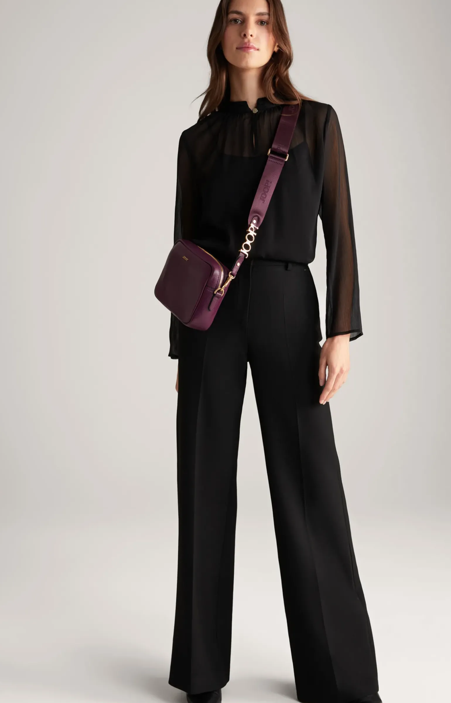 Chiffon-Bluse in Schwarz