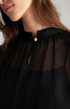 Chiffon-Bluse in Schwarz