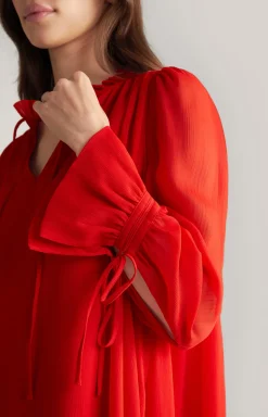 Chiffon-Kleid in Rot