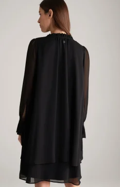 Chiffon-Kleid in Schwarz