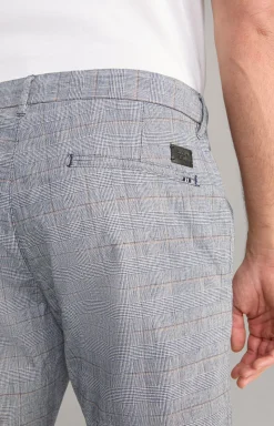 Chino Maxton in Navy/Offwhite kariert