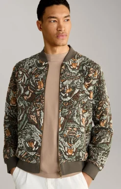 Collegejacke Danger in Grün/Braun gemustert