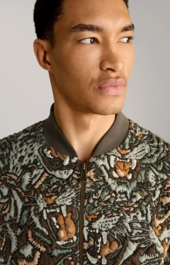 Collegejacke Danger in Grün/Braun gemustert