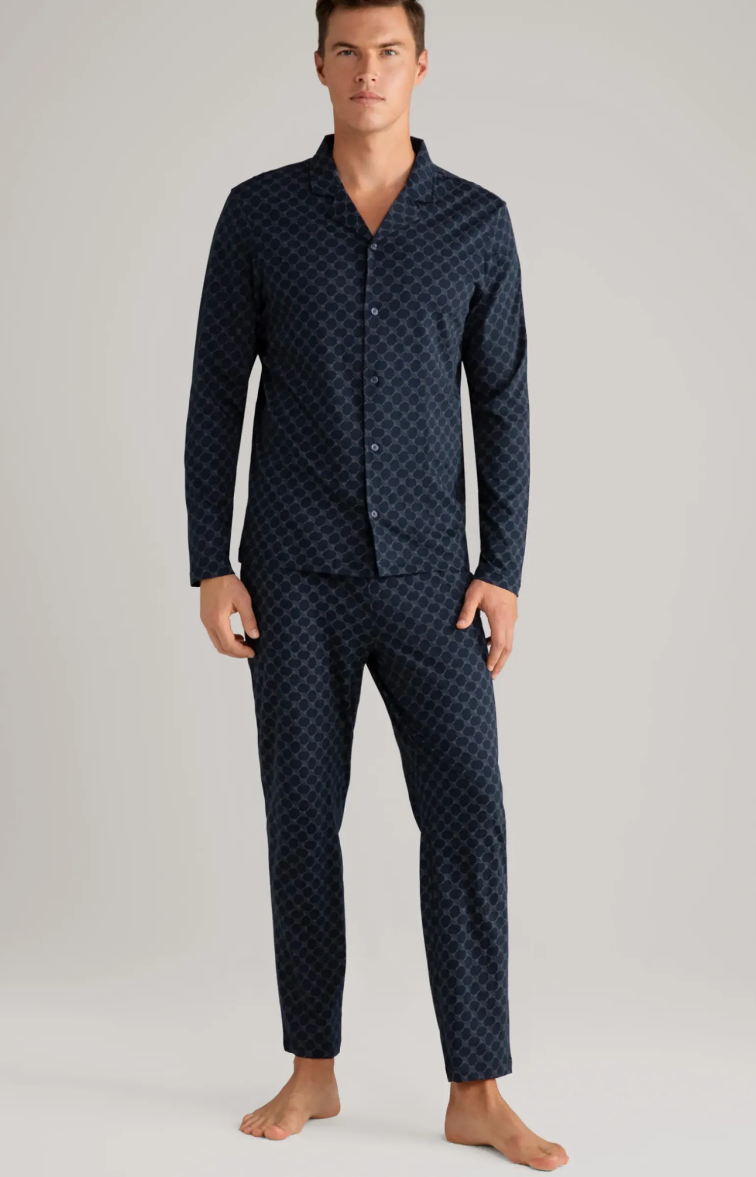 Cornflower Baumwoll-Pyjama in Dunkelblau