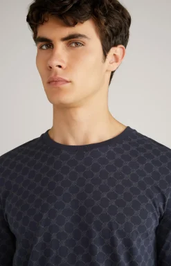 Cornflower Loungewear Longsleeve in Navy gemustert