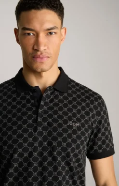 Cornflower Poloshirt Paigam in Schwarz gemustert