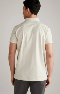 Cornflower Poloshirt Pancrazio in Offwhite
