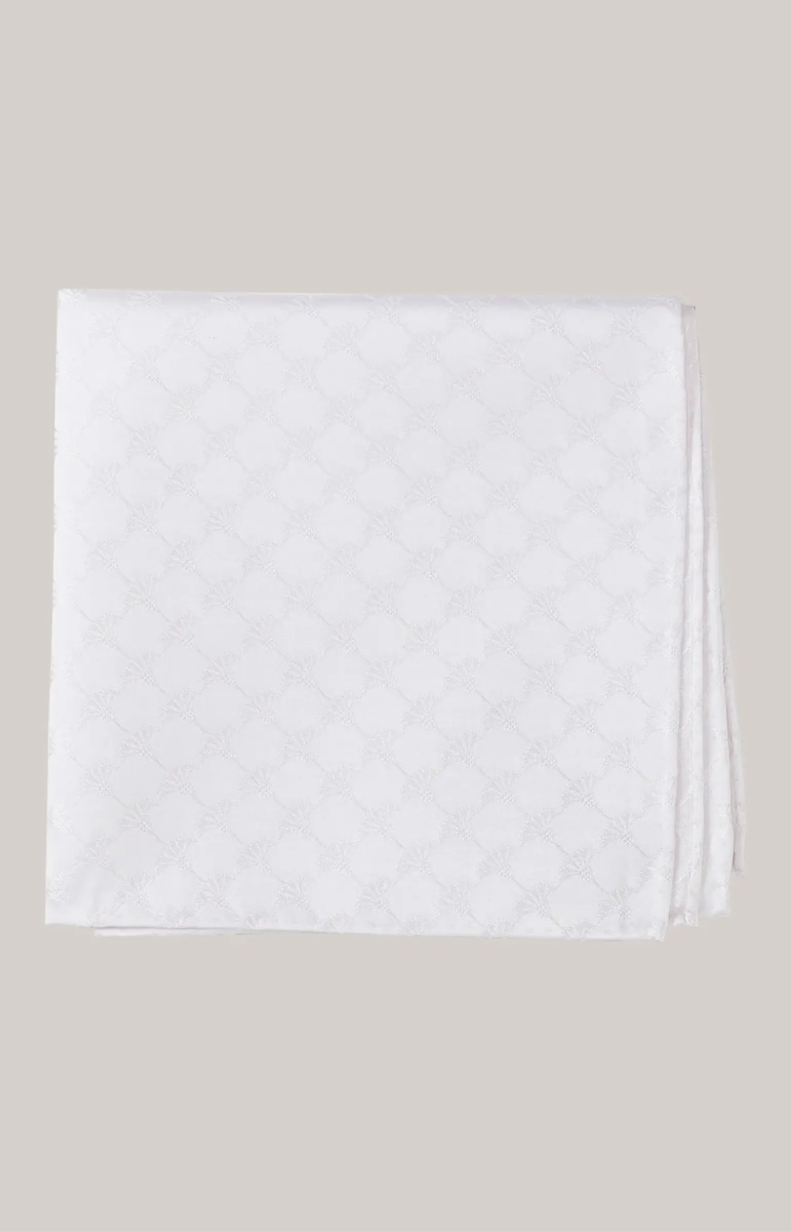 Cornflower Seiden-Einstecktuch in Weiß gemustert