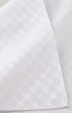 Cornflower Seiden-Einstecktuch in Weiß gemustert