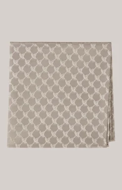 Cornflower Seiden-Einstecktuch in Hellbraun gemustert