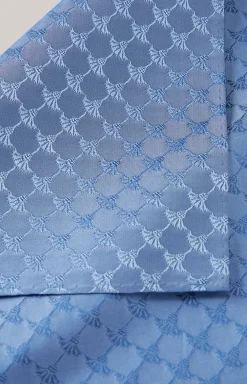 Cornflower Seiden-Einstecktuch in Hellblau gemustert