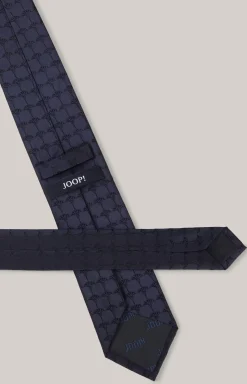 Cornflower Seiden-Krawatte in Navy gemustert