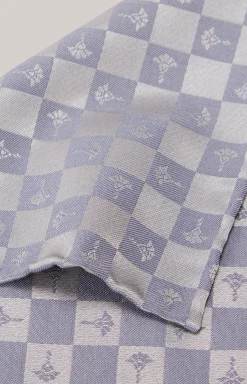 Cornflower-Einstecktuch in Hellblau/Silber