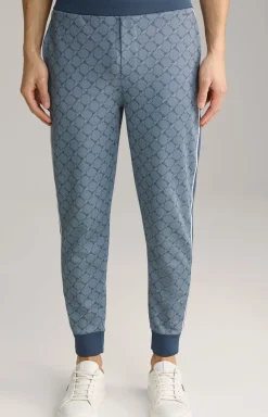Cornflower-Joggpants Taylan in Blau gemustert