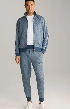 Cornflower-Joggpants Taylan in Blau gemustert