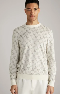 Cornflower-Pullover Ravon in Weiß gemustert