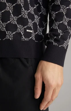 Cornflower-Pullover Ravon in Navy gemustert