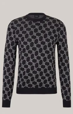 Cornflower-Pullover Ravon in Navy gemustert