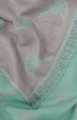 Cornflower-Schal Feris in Grün/Hellgrau