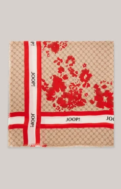 Cornflower-Schal in Beige/Rot