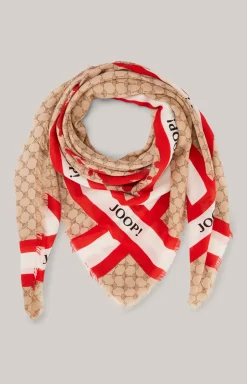 Cornflower-Schal in Beige/Rot