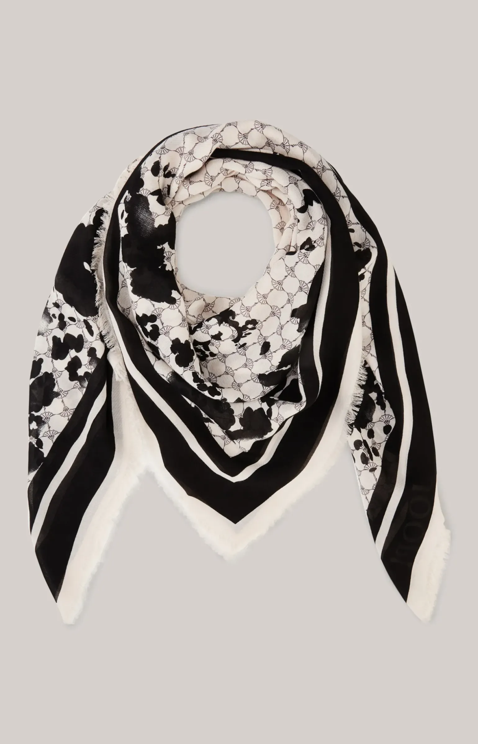 Cornflower-Schal in Schwarz/Ecru