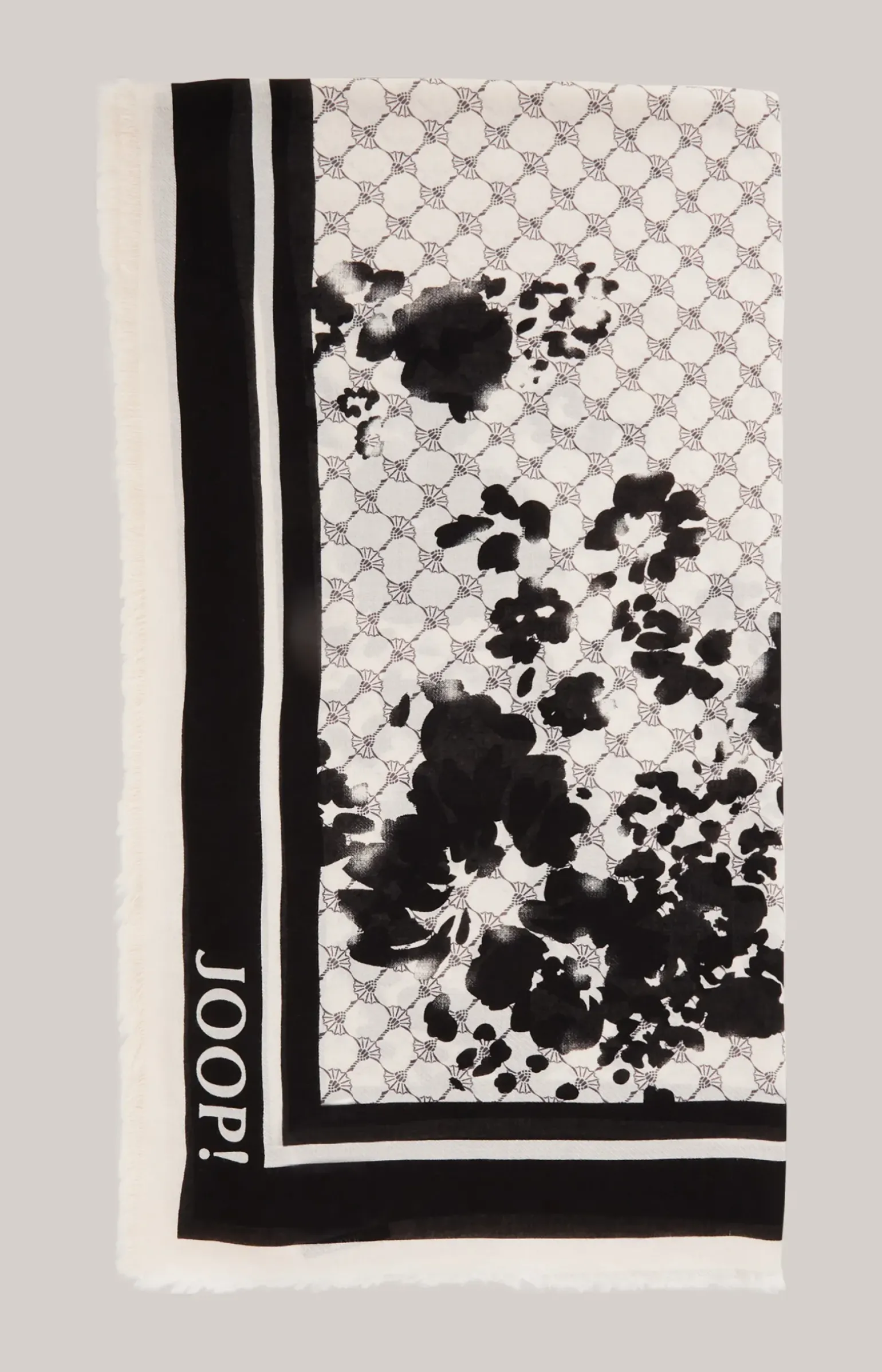 Cornflower-Schal in Schwarz/Ecru