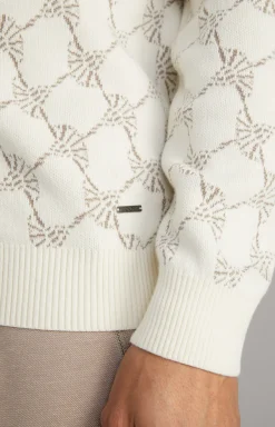 Cornflower-Strickjacke Raveno in Weiß gemustert