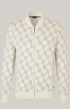 Cornflower-Strickjacke Raveno in Weiß gemustert