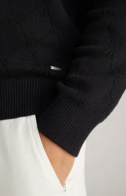 Cornflower-Strickjacke Raveno in Schwarz gemustert