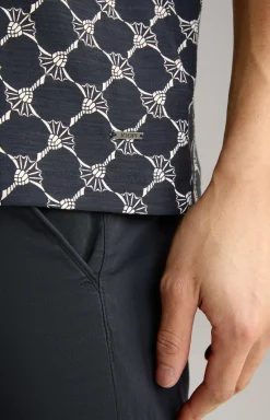 Cornflower-T-Shirt Tyron in Navy gemustert