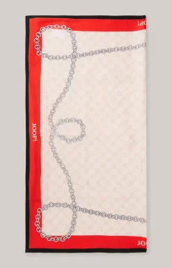 Cornflower-Tuch in Rot/Ecru gemustert