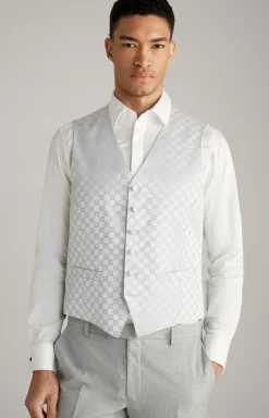 Cornflower-Weste Weazer in Hellgrau gemustert