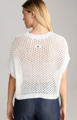 Crochet-Pullover in Weiß