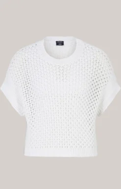 Crochet-Pullover in Weiß