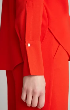 Crêpe-Bluse in Rot