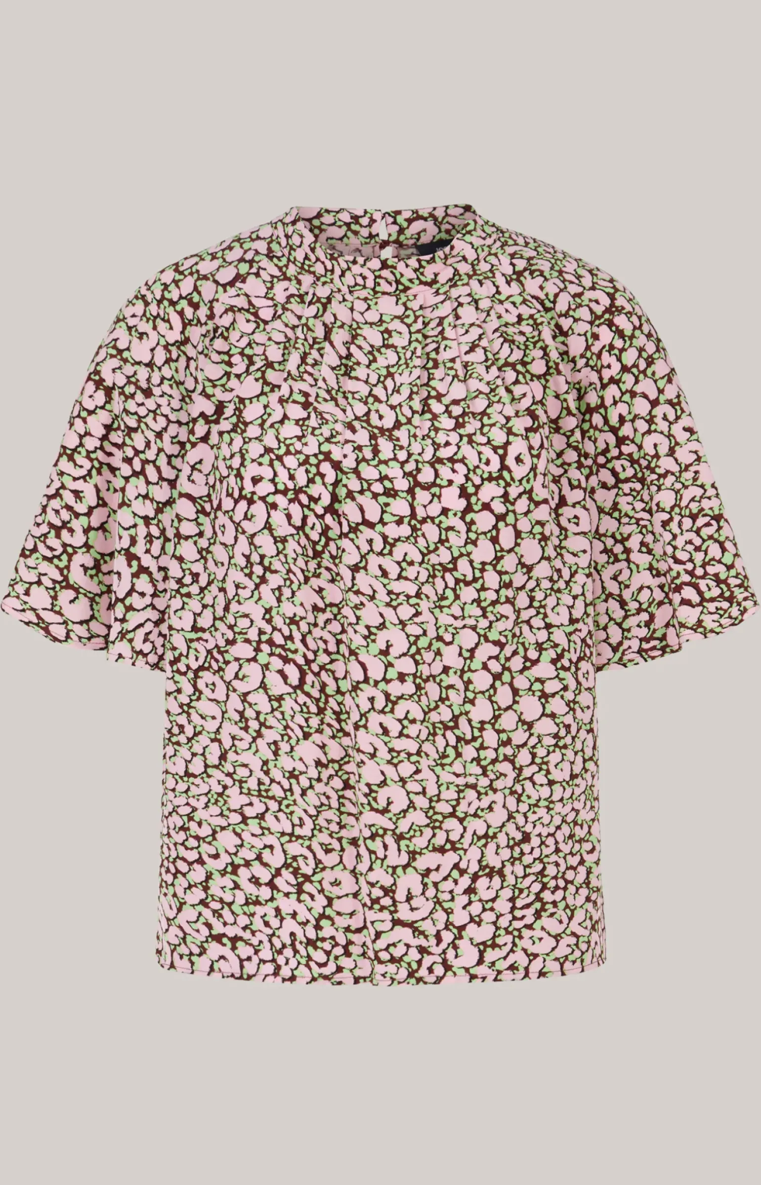 Crêpe-Bluse in Rot/Rosa/Grün