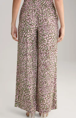 Crêpe-Hose in Rot/Rosa/Grün