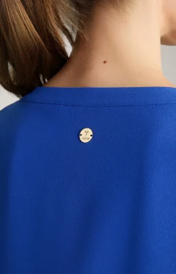 Crêpe-Kleid in Blau