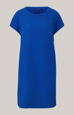 Crêpe-Kleid in Blau