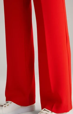 Crêpe-Marlenehose in Rot