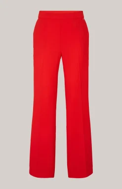 Crêpe-Marlenehose in Rot